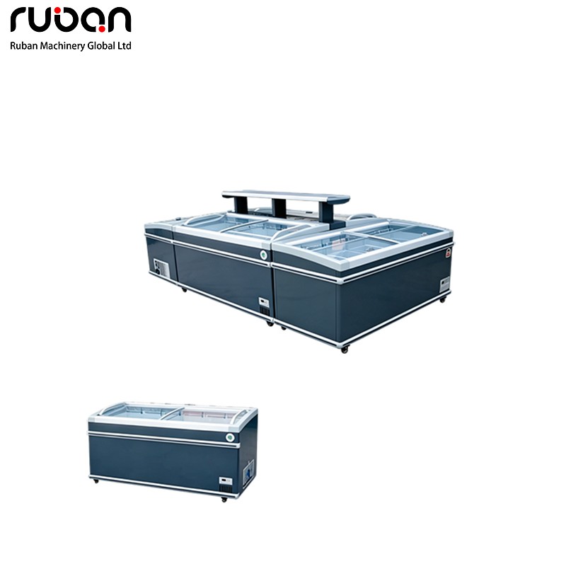 Экономичный модульный комбинированный островной морозильный шкаф-витрина для коммерческого использования - Ruban