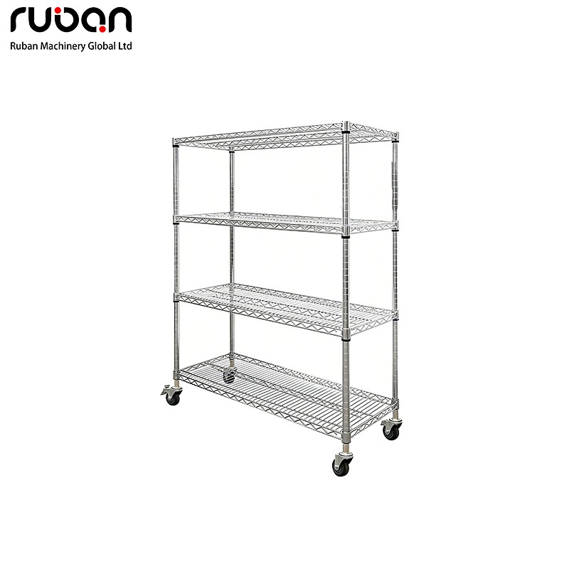 4-Tier Rolling Metal Storage Rack