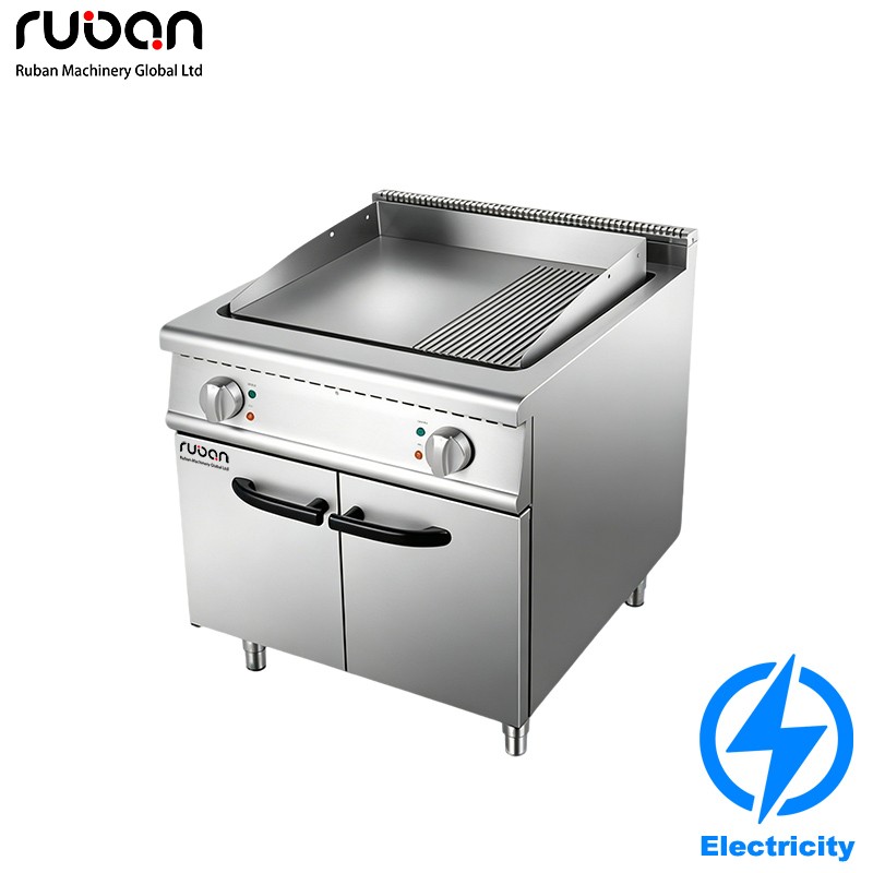 Commercial electric griddle with cabinet